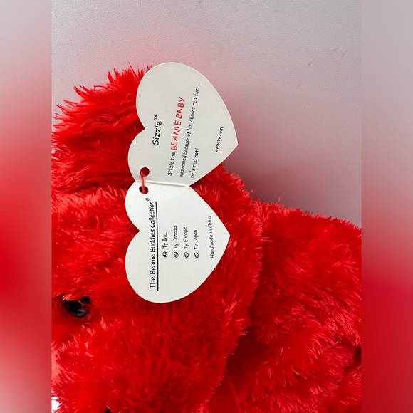 Ty Beanie Baby Buddy, Sizzle the Bear 2001 Retired W/Tags 13" Red Bear (READ) - Picture 3 of 9